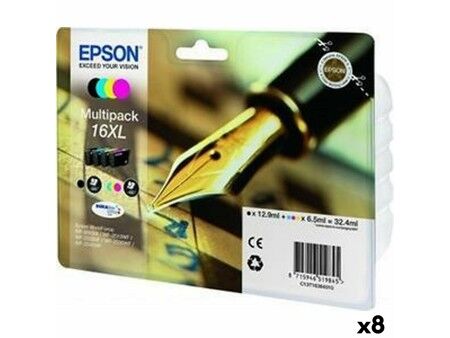 Oryginalny Wkład Atramentowy Epson DURABRITE ULTRA INK - Nº16XL Czarny/Cyan/Magenta/Żółty (8 Sztuk)