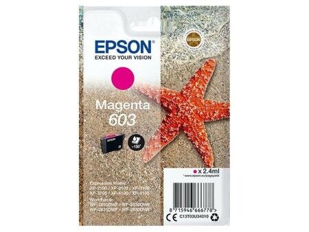 Oryginalny Wkład Atramentowy Epson XP-2100, 3100, 4100 / WF-2830DWF, 2850DW - Nº 603 Magenta (10 Sztuk)