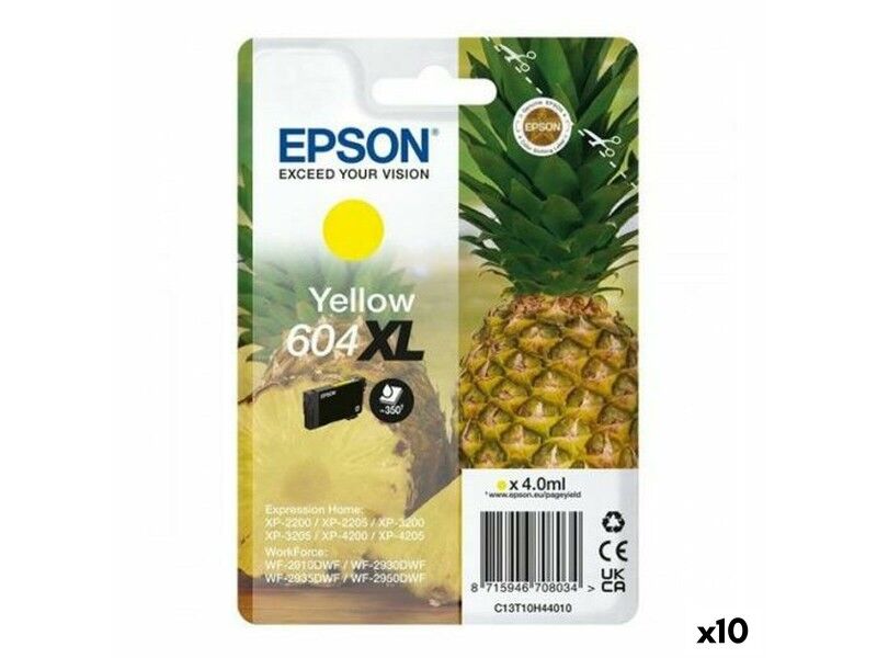 Oryginalny Wkład Atramentowy Epson XP-2200 WF-2910DWF Żółty (10 Sztuk)