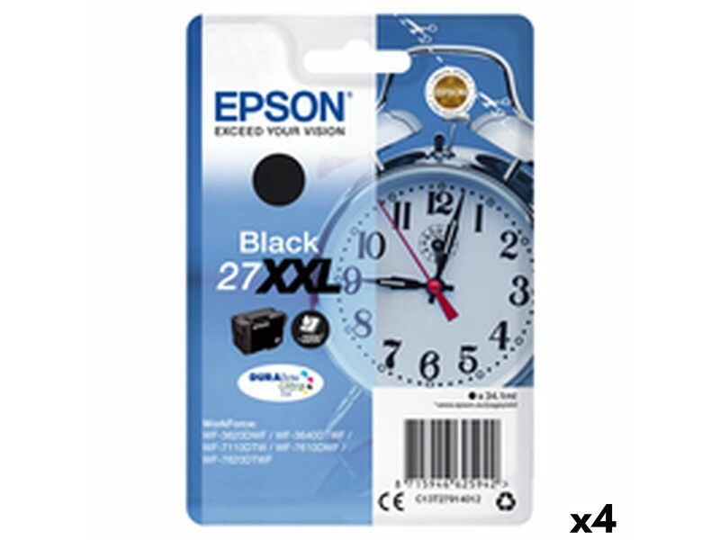 Oryginalny Wkład Atramentowy Epson WF-3000 7000 - Nº27XXL Czarny (4 Sztuk)