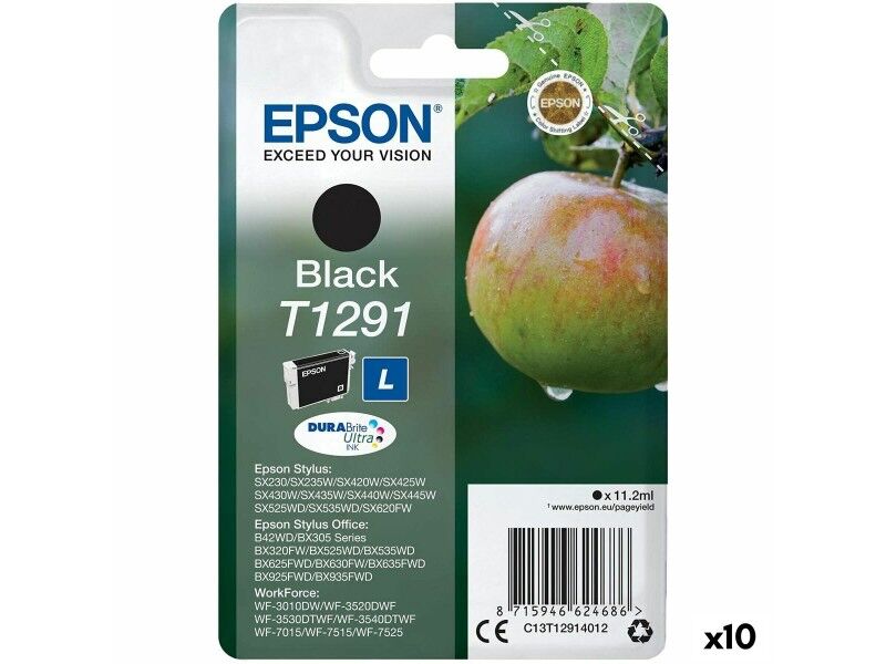 Oryginalny Wkład Atramentowy Epson SX 235W/420W/425W/BX305F/320FW Czarny (10 Sztuk)