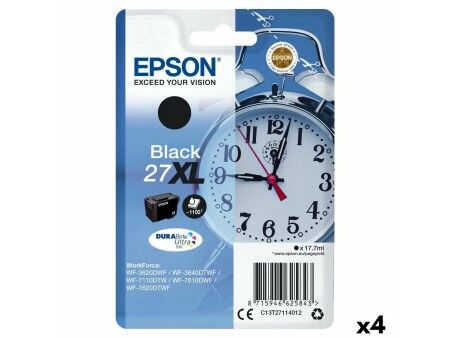 Oryginalny Wkład Atramentowy Epson WF-3000 7000 - Nº27XL Czarny (4 Sztuk)