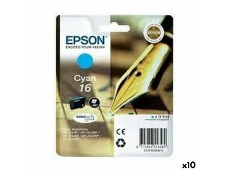 Oryginalny Wkład Atramentowy Epson 16 Turkusowy (10 Sztuk)