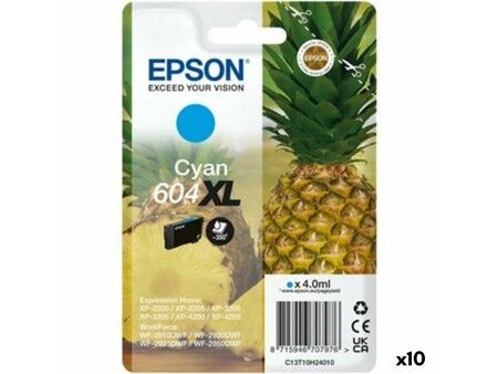 Oryginalny Wkład Atramentowy Epson XP-2200 WF-2910DWF Turkusowy (10 Sztuk)