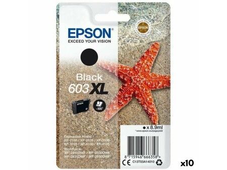 Oryginalny Wkład Atramentowy Epson 603 XL Czarny (10 Sztuk)