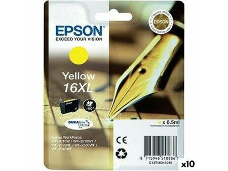 Oryginalny Wkład Atramentowy Epson DURABRITE ULTRA INK - Nº16XL Żółty (10 Sztuk)
