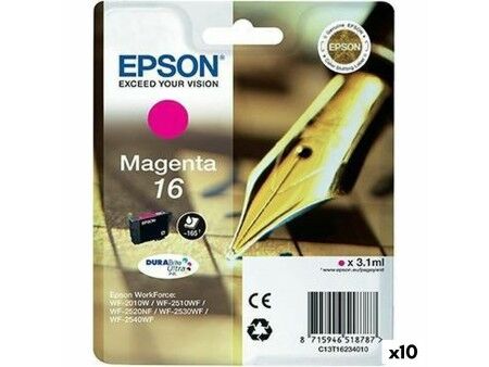 Oryginalny Wkład Atramentowy Epson DURABRITE ULTRA INK - Nº 16 Magenta (10 Sztuk)