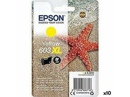 Oryginalny Wkład Atramentowy Epson XP-2100 3100 4100 WF-2830DWF 2850DWF Żółty (10 Sztuk)