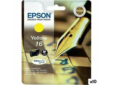 Oryginalny Wkład Atramentowy Epson DURABRITE ULTRA INK -Nº 16 Żółty (10 Sztuk)