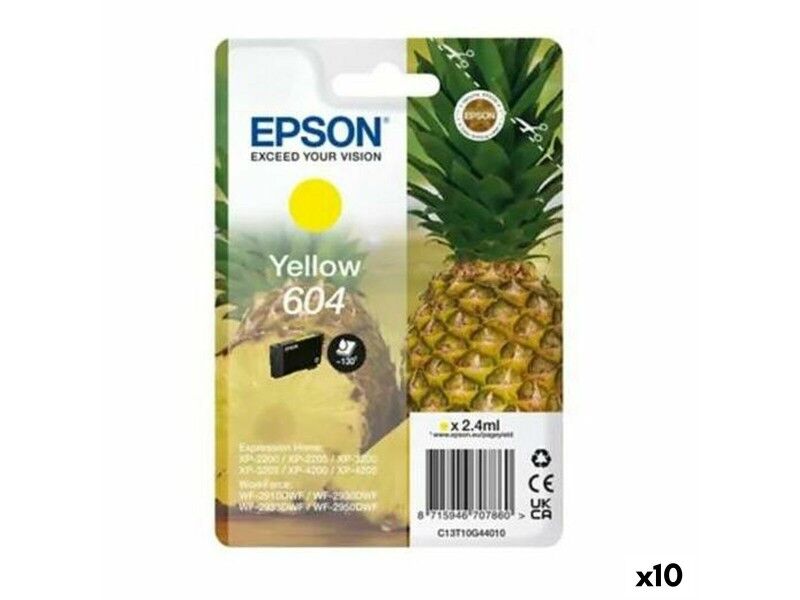 Oryginalny Wkład Atramentowy Epson XP-2200 WF-2910DWF Żółty Czarny (10 Sztuk)
