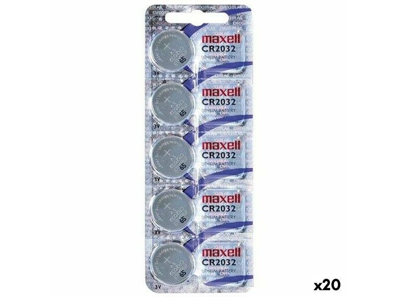 Litowe Baterie Guzikowe Maxell 3V CR2032 (20 Sztuk)