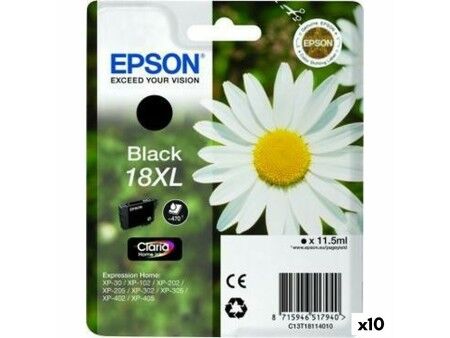Oryginalny Wkład Atramentowy Epson Nº18XL Czarny (10 Sztuk) (1 Sztuk)