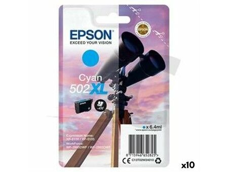 Oryginalny Wkład Atramentowy Epson XP-5100 5105 WF2860DWF 2865DWF Turkusowy (10 Sztuk)