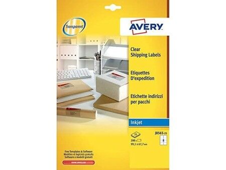 Etykiety samoprzylepne Avery 99,1 x 67,7 mm Przezroczysty