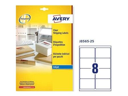 Etykiety samoprzylepne Avery 99,1 x 67,7 mm Przezroczysty