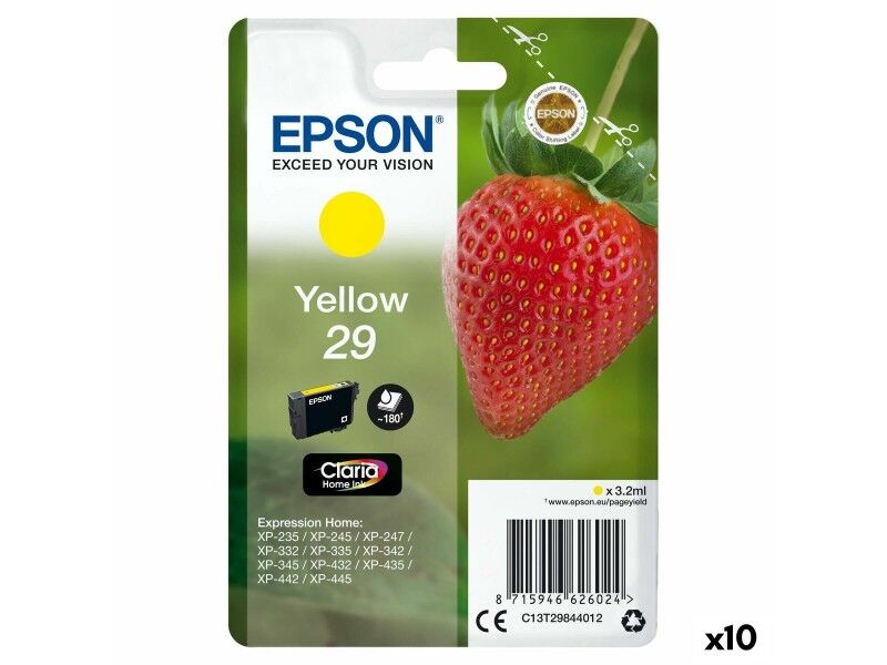 Oryginalny Wkład Atramentowy Epson XP 235 332 335 432 435 Żółty (10 Sztuk)