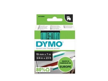 Laminowana Taśma do Drukarki Etykiet Dymo D1 45809 LabelManager™ Czarny Kolor Zielony (5 Sztuk)