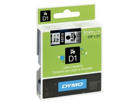 Laminowana Taśma do Drukarki Etykiet Dymo D1 40910 9 mm LabelManager™ Przezroczysty Czarny (5 Sztuk)