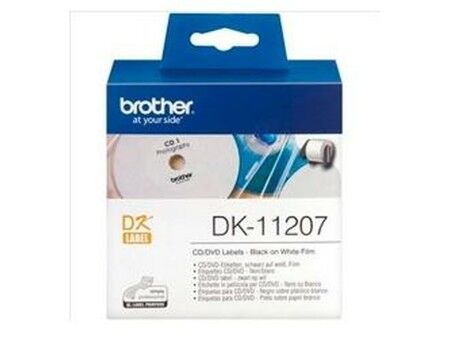 Etykiety do Drukarki Brother DK-11207 CD/DVD ø 58 mm Czarny/Biały