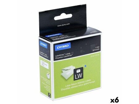 Etykiety do Drukarki Dymo 500 Części 25 x 54 mm Biały Czarny (6 Sztuk)