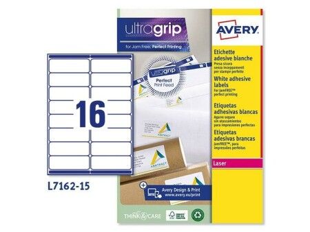 Etykiety do Drukarki Avery L7162 Biały 15 Kartki 99,1 x 33,9 mm (5 Sztuk)