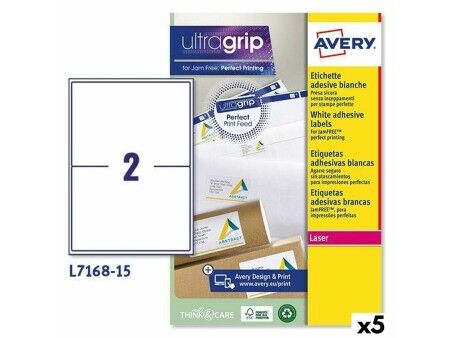 Etykiety do Drukarki Avery L7168 Biały 15 Kartki 199,6 x 143,5 mm (5 Sztuk)