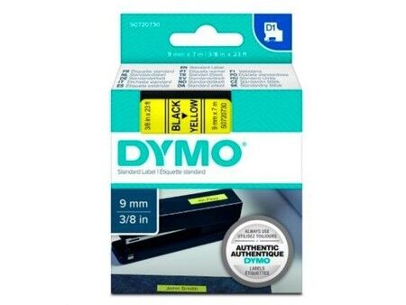 Laminowana Taśma do Drukarki Etykiet Dymo D1 40918 9 mm LabelManager™ Czarny Żółty (5 Sztuk)