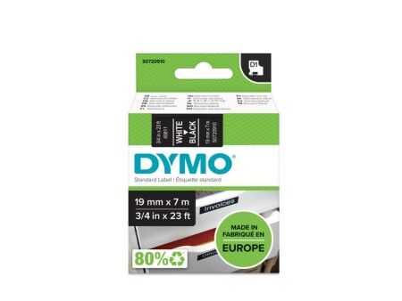 Laminowana Taśma do Drukarki Etykiet Dymo D1 45811 LabelManager™ Biały Czarny (5 Sztuk)