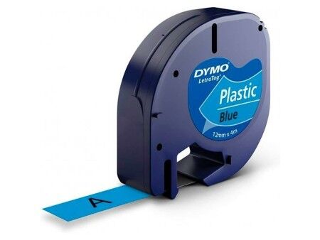 Laminowana Taśma do Drukarki Etykiet Dymo 91205 12 mm LetraTag® Czarny Niebieski (10 Sztuk)