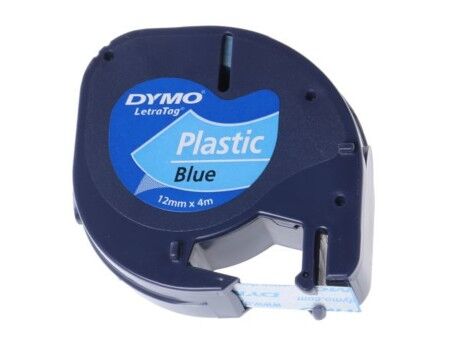 Laminowana Taśma do Drukarki Etykiet Dymo 91205 12 mm LetraTag® Czarny Niebieski (10 Sztuk)