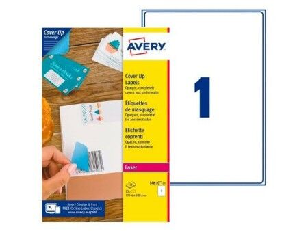 Etykiety do Drukarki Avery L4610 Biały 25 Kartki 199,6 x 289,1 mm (5 Sztuk)