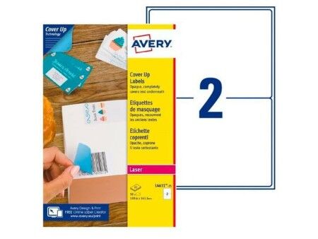 Etykiety do Drukarki Avery L4611 Biały 25 Kartki 199,6 x 143,5 mm (5 Sztuk)