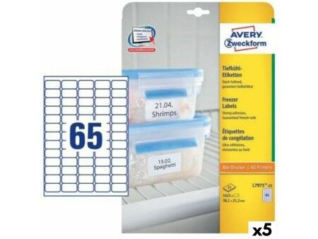 Etykiety do Drukarki Avery L7971 Biały 25 Kartki 38,1 x 21,1 mm (5 Sztuk)
