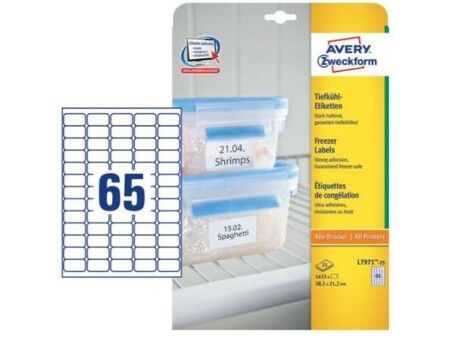 Etykiety do Drukarki Avery L7971 Biały 25 Kartki 38,1 x 21,1 mm (5 Sztuk)