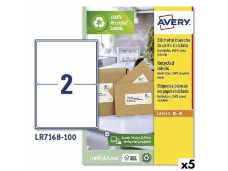 Etykiety do Drukarki Avery LR7168 Biały 100 Kartki 199,6 x 143,5 mm (5 Sztuk)