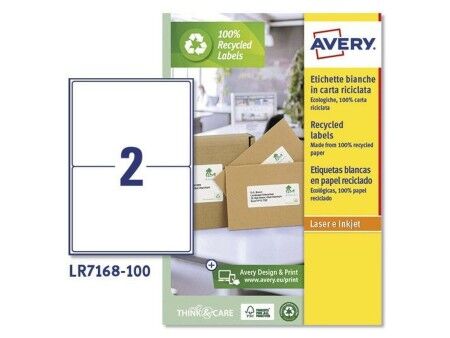 Etykiety do Drukarki Avery LR7168 Biały 100 Kartki 199,6 x 143,5 mm (5 Sztuk)