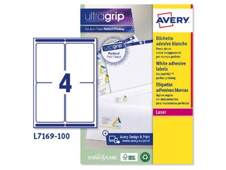 Etykiety do Drukarki Avery L7169 Biały 100 Kartki 99,1 x 139 mm (5 Sztuk)