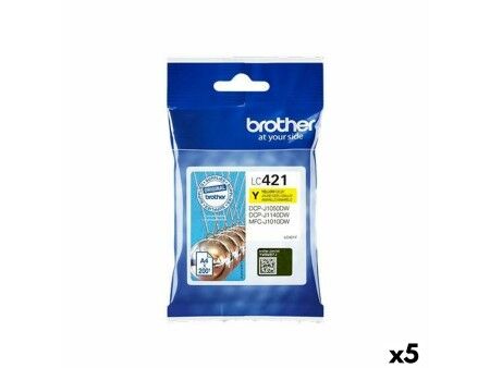 Oryginalny Wkład Atramentowy Brother MFC-J1010DW / DCP-J1050DW Żółty (5 Sztuk)