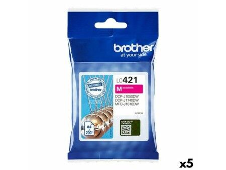 Oryginalny Wkład Atramentowy Brother MFC-J1010DW / DCP-J1050DW Magenta (5 Sztuk)
