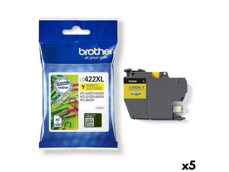 Oryginalny Wkład Atramentowy Brother MFCJ5340DW MFCJ5740DW MFCJ6540DW MFCJ6940DW Żółty (5 Sztuk)