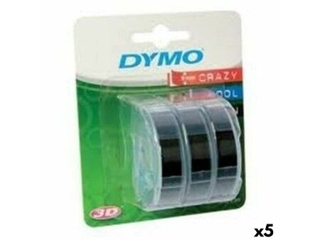 Laminowana Taśma do Drukarki Etykiet Dymo 84773 9 mm x 3 m Czarny Biały (5 Sztuk)