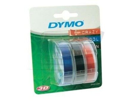 Laminowana Taśma do Drukarki Etykiet Dymo 9 mm x 3 m Czerwony Czarny Niebieski (5 Sztuk)