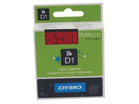 Laminowana Taśma do Drukarki Etykiet Dymo D1 45017 12 mm LabelManager™ Czerwony Czarny (5 Sztuk)