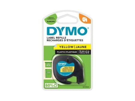 Laminowana Taśma do Drukarki Etykiet Dymo 91202 12 mm LetraTag® Czarny Żółty (10 Sztuk)