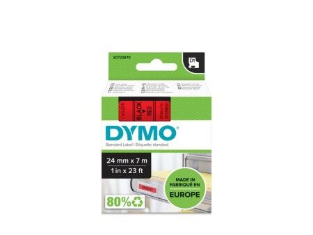 Laminowana Taśma do Drukarki Etykiet Dymo D1 53717 24 mm LabelManager™ Czerwony Czarny (5 Sztuk)