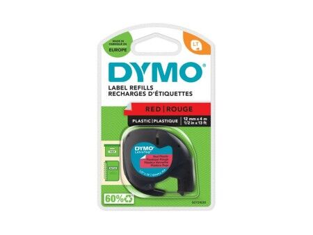 Laminowana Taśma do Drukarki Etykiet Dymo 91203 12 mm LetraTag® Czarny Czerwony (10 Sztuk)