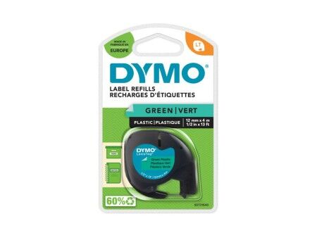 Laminowana Taśma do Drukarki Etykiet Dymo 91204 12 mm LetraTag® Czarny Kolor Zielony (10 Sztuk)