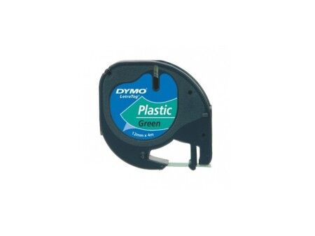 Laminowana Taśma do Drukarki Etykiet Dymo 91204 12 mm LetraTag® Czarny Kolor Zielony (10 Sztuk)