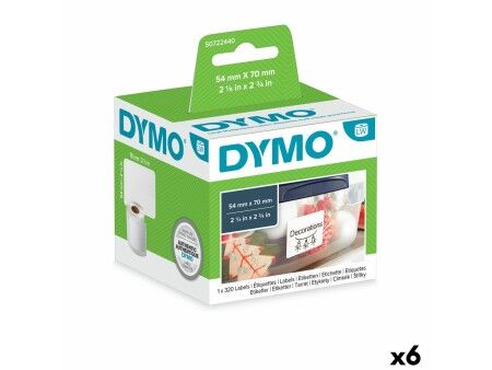 Etykiety do Drukarki Dymo S0722440 54 x 70 mm LabelWriter™ Biały (6 Sztuk)