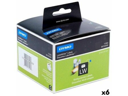 Etykiety do Drukarki Dymo Biały Czarny 32 x 57 mm 1000 Części (6 Sztuk)